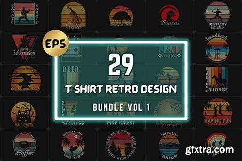 T-Shirt Design Retro Bundle Vol.1