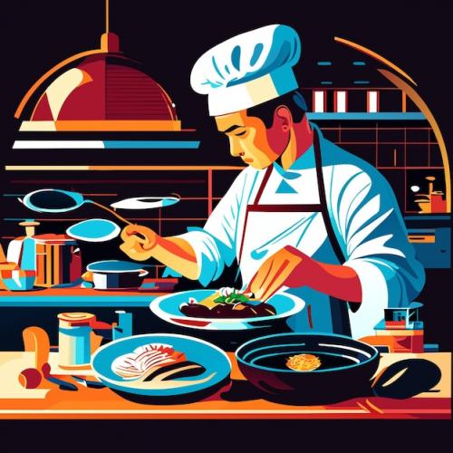 Premium Vector | Culinary excellence chef at work in a restaurant Premium PSD