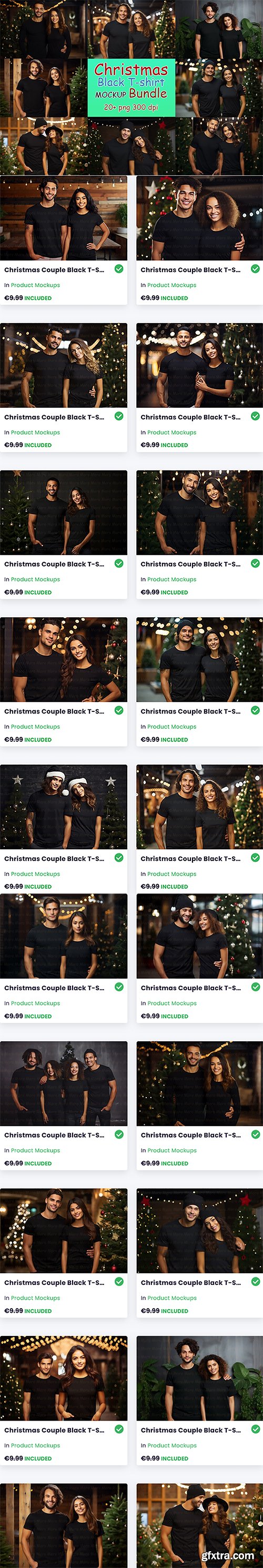 Christmas Couple Black T-Shirt Bundle