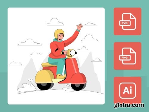 Transportation Illustration Pack Ui8.net