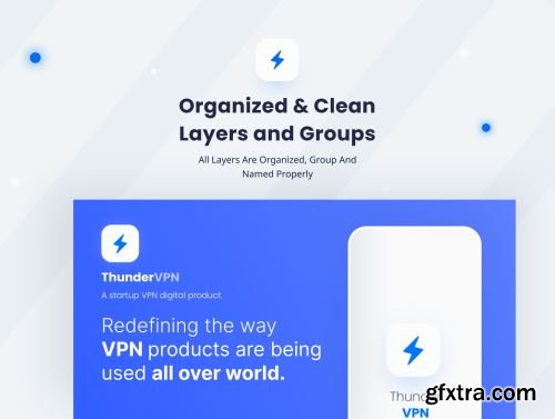Thunder - A Premium Pitch Deck Presentation Kit for VPN Mobile Apps Ui8.net