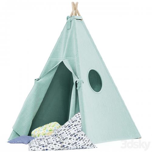 Kids Teepee Tent Set Mint