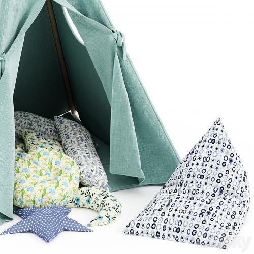 Kids Teepee Tent Set Mint