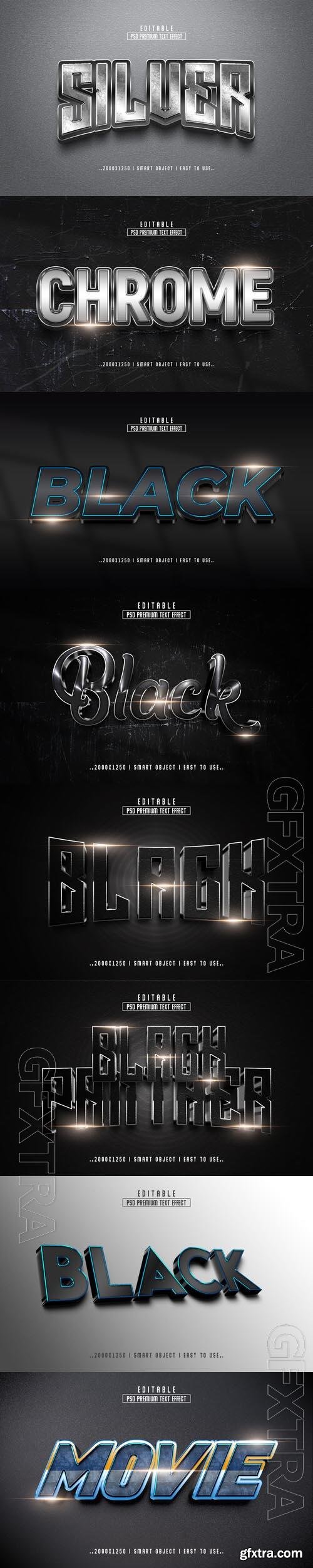 8 Psd style text effect editable set vol 18