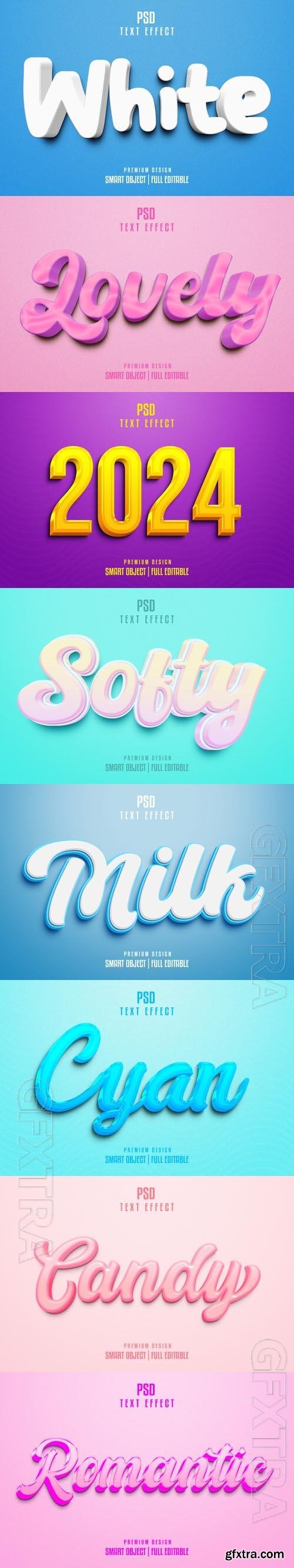 8 Psd style text effect editable set vol 12