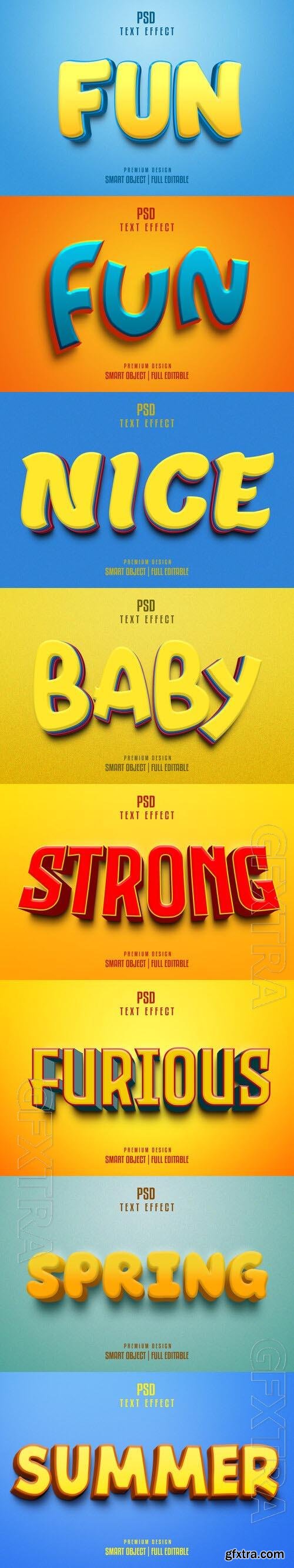 8 Psd style text effect editable set vol 9