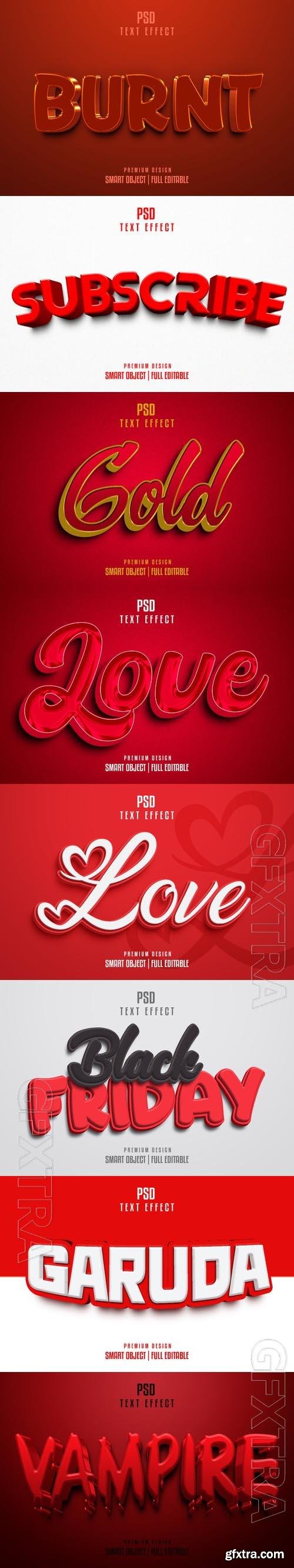 8 Psd style text effect editable set vol 7