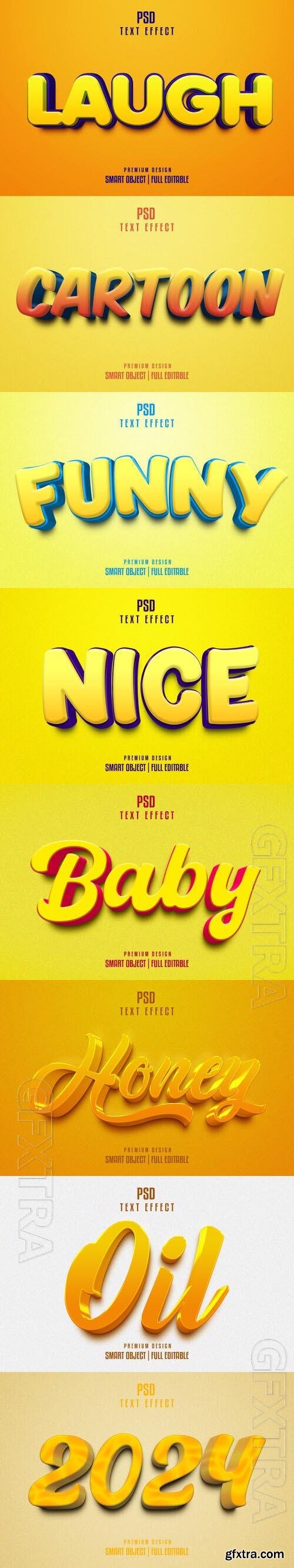 8 Psd style text effect editable set vol 2