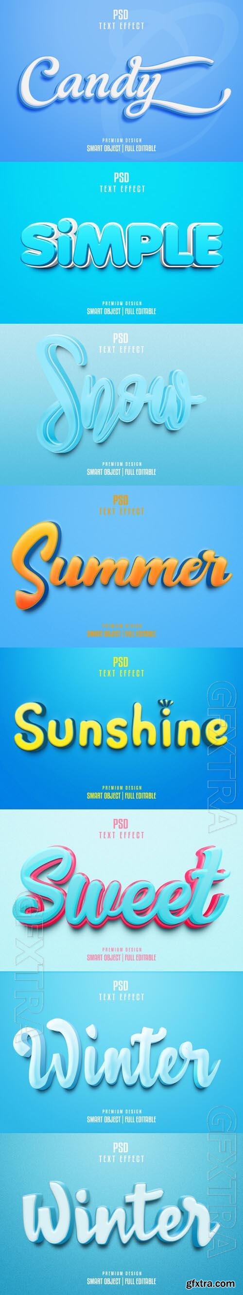 8 Psd style text effect editable set vol 5