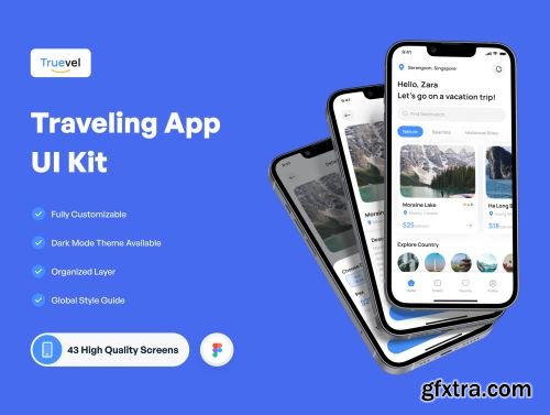 Truevel - Traveling Mobile App Ui8.net