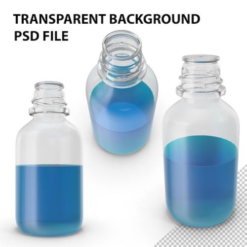 Premium PSD | Laboratory bottle small with isopropanol png Premium PSD