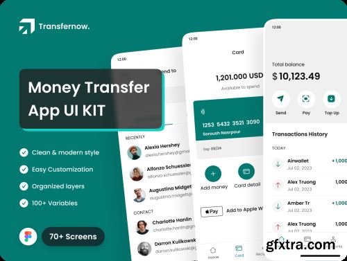 Transfer Now-Money Transfer App UI Kit Ui8.net