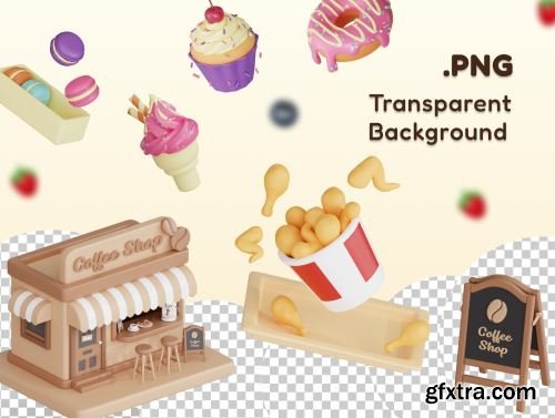 Tasty Temptations Ultimate Food 3D Icon Bundle Ui8.net