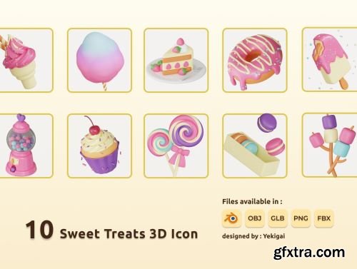 Tasty Temptations Ultimate Food 3D Icon Bundle Ui8.net