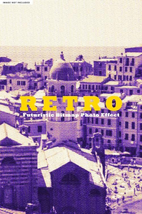 Premium PSD | Retro futuristic bitmap photo effect Premium PSD