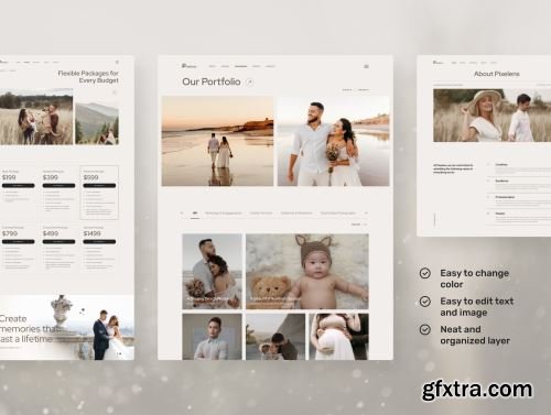 Pixelens – Photography Website Design UI Template Ui8.net