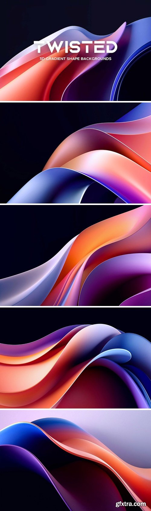 Gradient Twisted Shape Backgrounds 6K26475