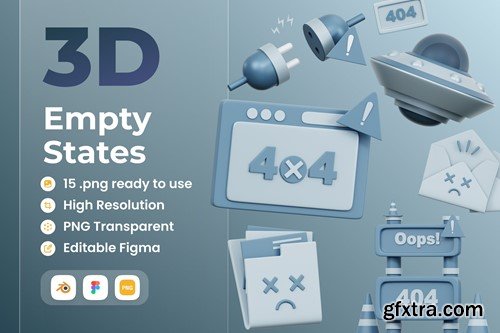 Empty State 3D Illustration 9B8B8D4