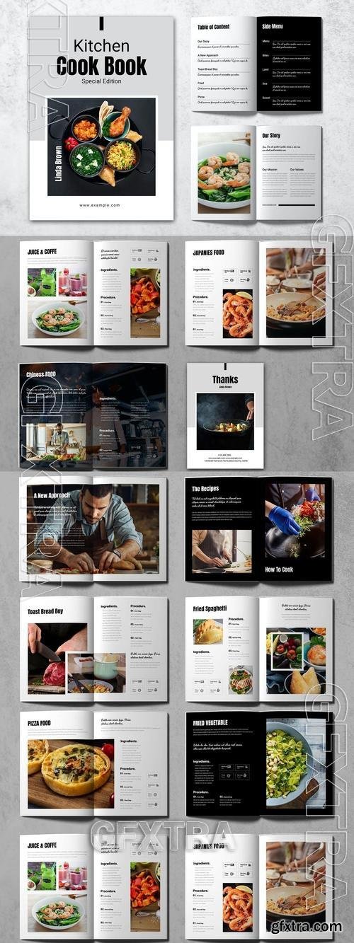 Kitchen Cook Book Magazine Design Template V5FD43D