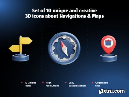 Navigation And Maps 3D Icon Ui8.net
