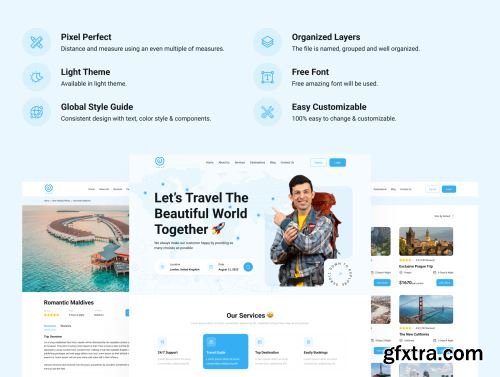 Travel Agency Web UI Kit Ui8.net