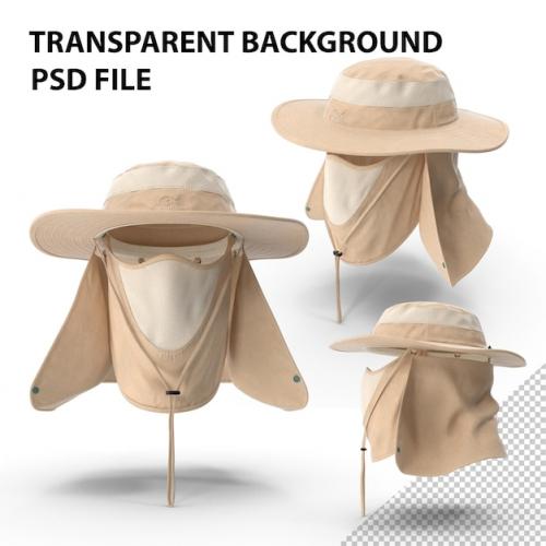 Premium PSD | Khaki outdoor fishing hat png Premium PSD