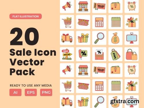 Sale 2D Icon Illustration Set Vol 3 Ui8.net