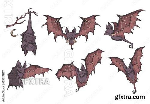 Scary Vampire Bat Illustrations 530171177