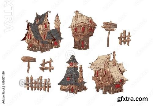 Spooky Haunted House Illustrations 530171159