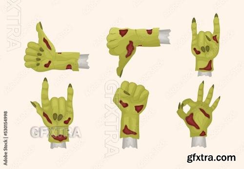 Zombie Hand Gestures for Halloween 530154998