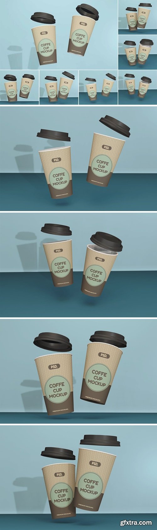 Coffee cups in gravity mockup AERA7KR