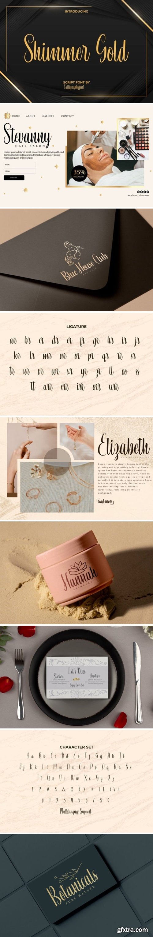 Shimmer Gold Font