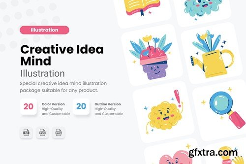 Creative Idea Mind Illustrations Collections SEZQ99M