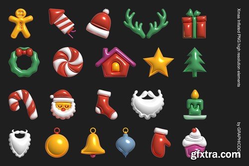 Inflated Xmas PNG Elements YJ8CPGS