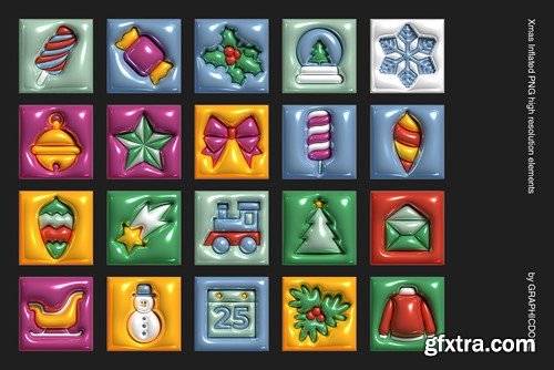 Inflated Xmas PNG Elements YJ8CPGS