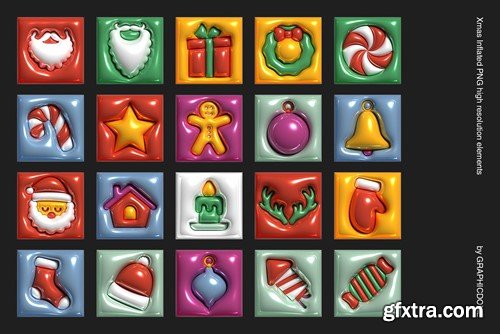 Inflated Xmas PNG Elements YJ8CPGS