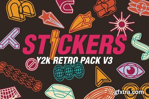 Y2K Retro Stickers Pack V3 XCDA29K