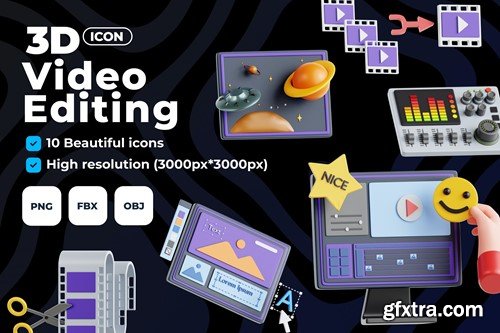 Video Editing - 3D Icon Set LLQ45ET