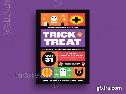Colorful Trick or Treat Event Flyer Layout 529495662