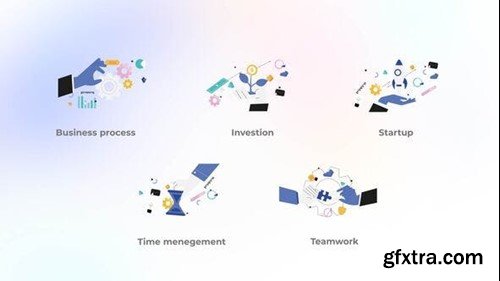 Videohive Business Process - White and Blue Hands Concept 48888470