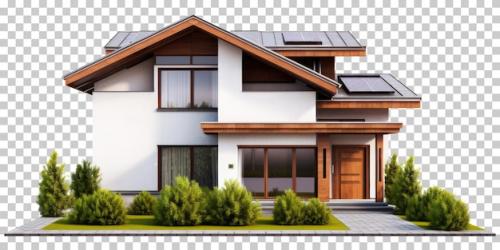 Premium PSD | Modern house isolated on transparent background Premium PSD