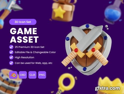 3D Game Asset Icon Set Pack Ui8.net