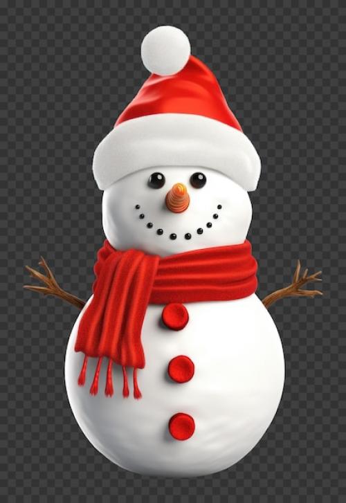 Premium PSD | Snowman isolated on transparent background Premium PSD