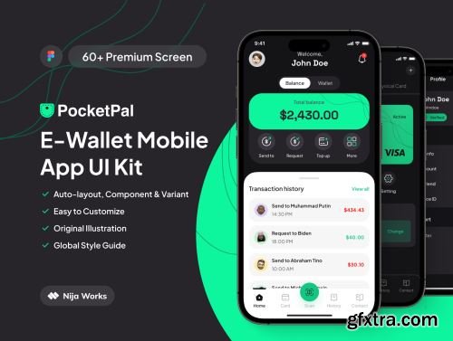 PocketPal - E Wallet App UI Kit Ui8.net