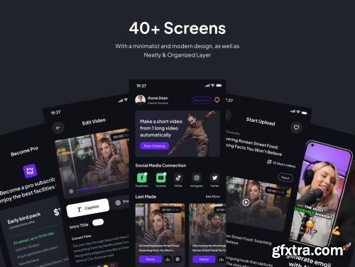 Perfect Clip - AI Powered Video Generator UI KIts App Ui8.net