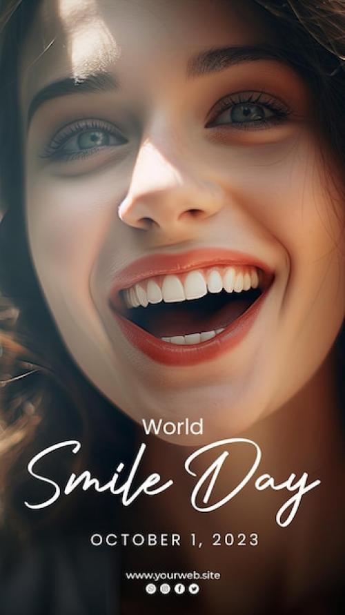 Premium PSD | World smile day background and smile day poster Premium PSD