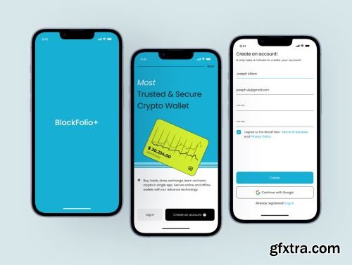 Blockfolio+ - Crypto Wallet Premium UI Kits App Ui8.net
