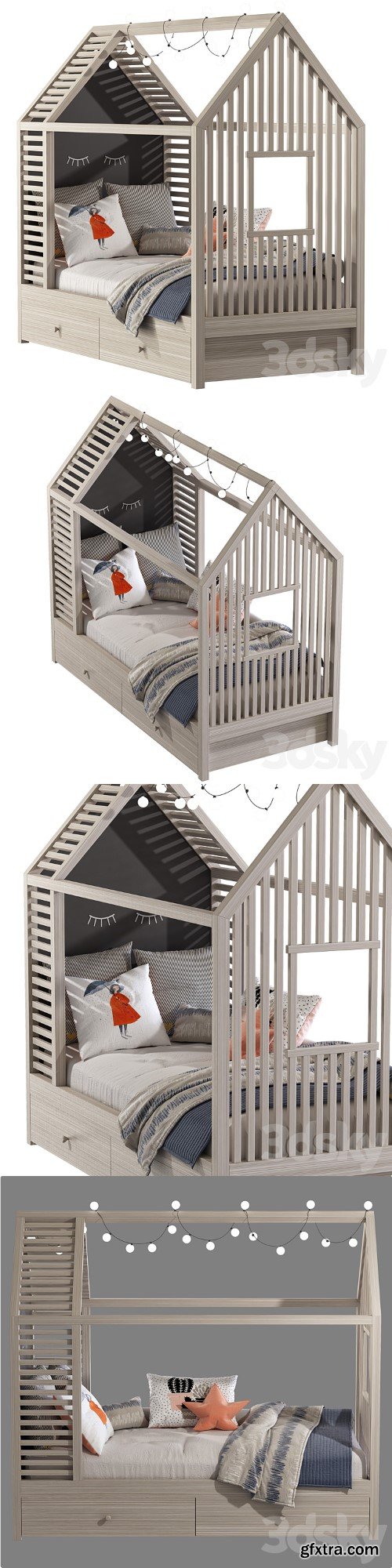 Children's bed in the form of a house 3