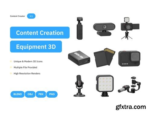 Content Creation Equipment 3D Icon Ui8.net
