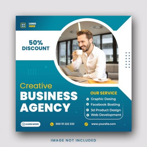 Premium PSD | Creative marketing agency social media instagram post banner template Premium PSD